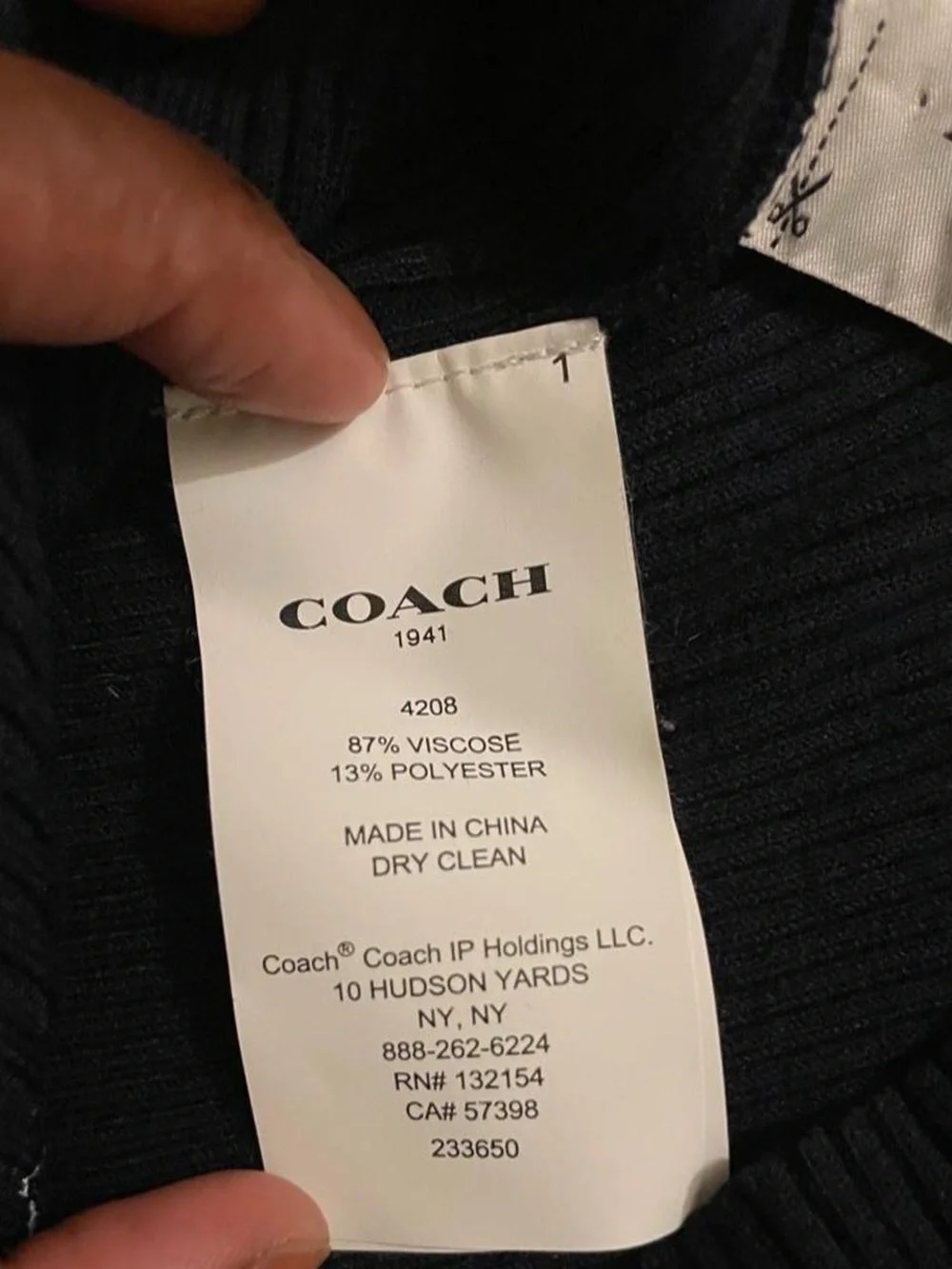 Coach Navy Striped Button-Up V-Neck Cardigan with Red, Blue & White Stripes